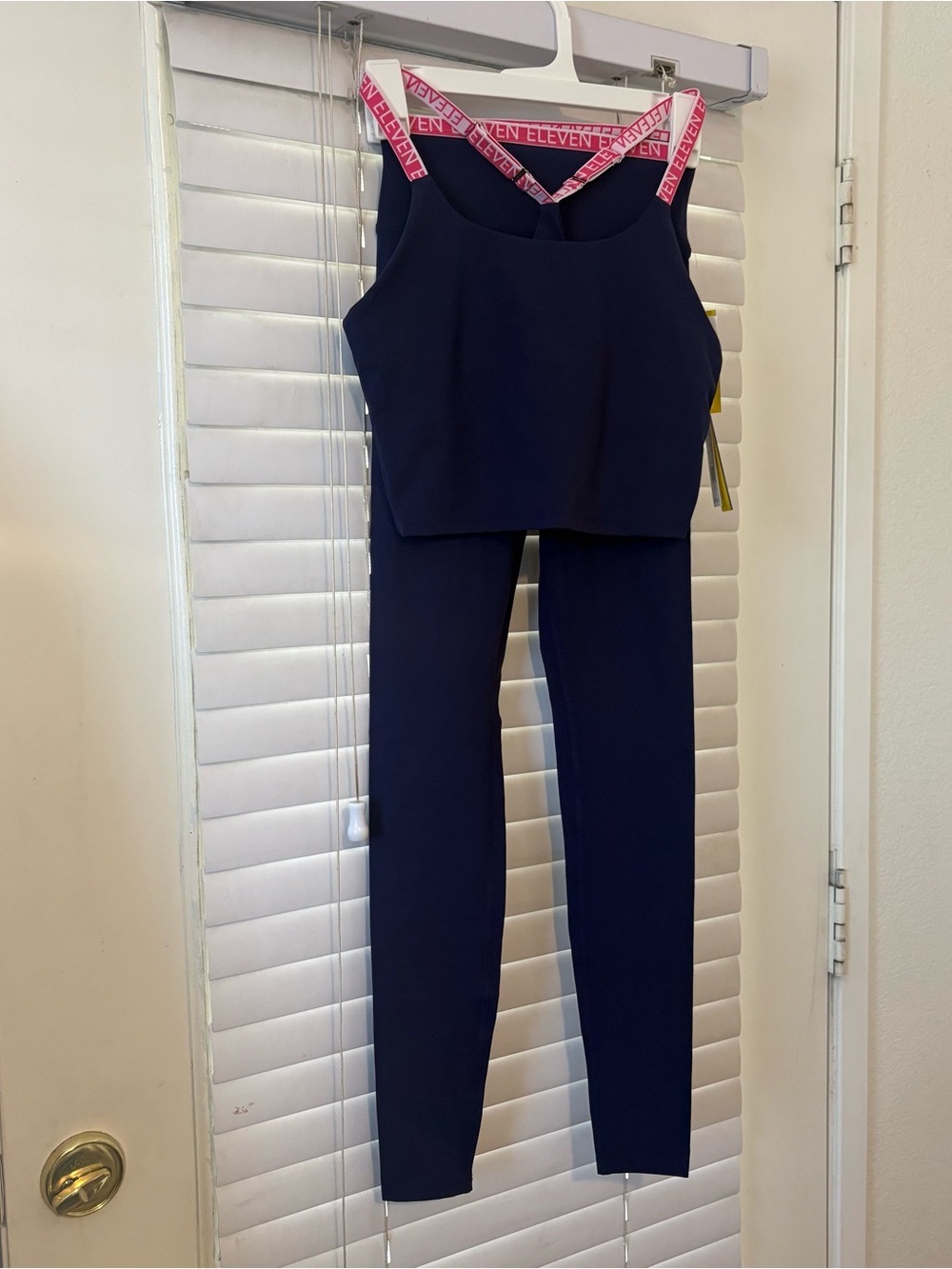 Eleven By Venus Williams Spirit Activewear Set Women Blue Pink Tank+Legging S/XS